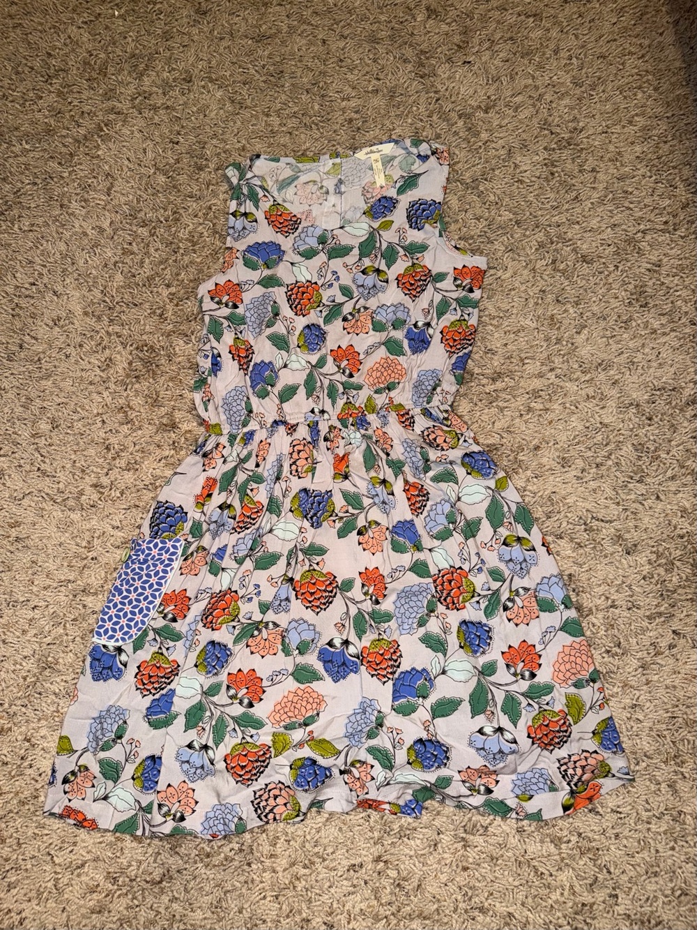 Ladies sleeveless summer dress short with elastic waist
